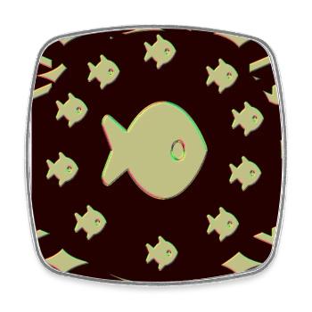 Aquarium - Viereckiger Kühlschrankmagnet - Weiß - Vorne