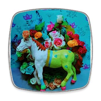 Carnival Horse - Square fridge magnet - white - Front