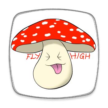 Fly agaric - Square fridge magnet - white - Front