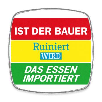 Bauernprotest Streik Demo Statement Ist der Bauer - Viereckiger Kühlschrankmagnet - Weiß - Vorne
