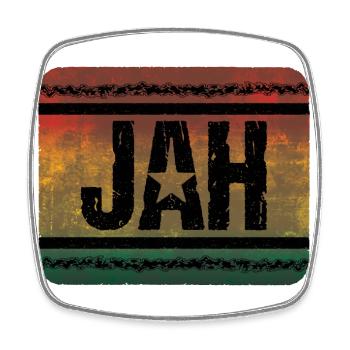 Jah Reggae - Square fridge magnet - white - Front