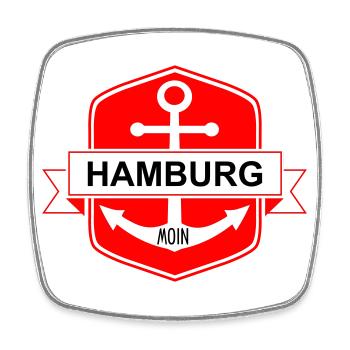 Hamburger Ankerplatz - Viereckiger Kühlschrankmagnet - Weiß - Vorne