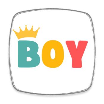 Boy! Personalisierbar - Viereckiger Kühlschrankmagnet - Weiß - Vorne