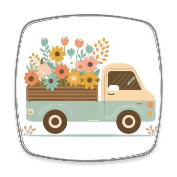PickUp a flower 1 - Viereckiger Kühlschrankmagnet - Weiß - Vorne