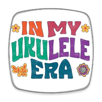 In my Ukulele Era - Square fridge magnet - white - Front