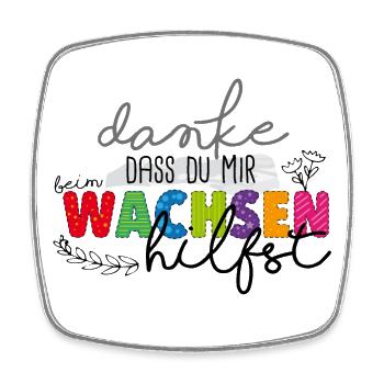 Danke für's Wachsen - Viereckiger Kühlschrankmagnet - Weiß - Vorne