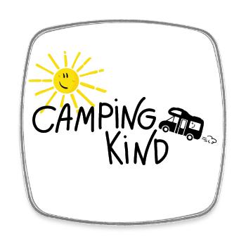 Camping Kind Wohnmobil - Viereckiger Kühlschrankmagnet - Weiß - Vorne