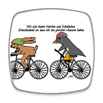 Für Chancengleichheit! Stärken & Schwächen F & P - Viereckiger Kühlschrankmagnet - Weiß - Vorne