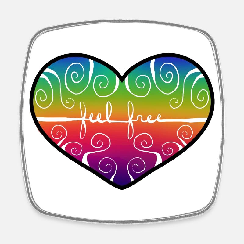 feelfreeheart - Square fridge magnet - white