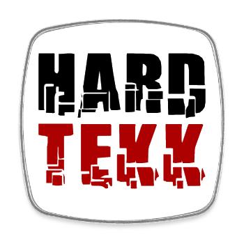 Hard Tekk Techno - Viereckiger Kühlschrankmagnet - Weiß - Vorne