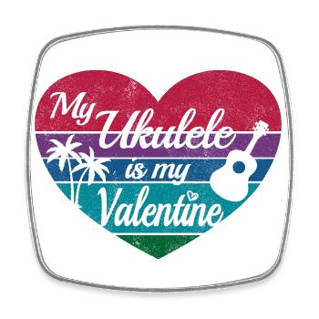 My Ukulele is my Valentine - Viereckiger Kühlschrankmagnet - Weiß - Vorne