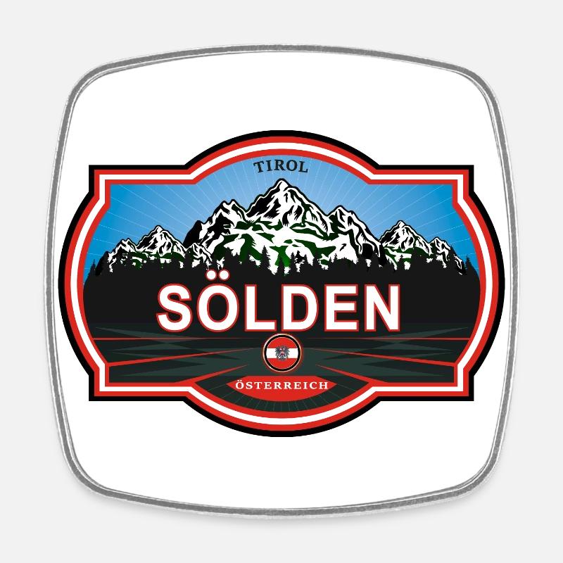 Sölden Österreich - Square fridge magnet - white