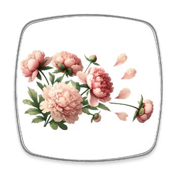 Romantische rosa Pfingstrosen - Viereckiger Kühlschrankmagnet - Weiß - Vorne