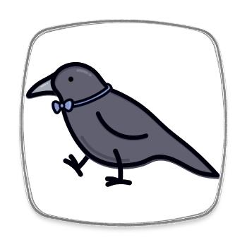 Cute Crow - Square fridge magnet - white - Front