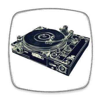 Turntable Picture Logo Graphic - Square fridge magnet - white - Front