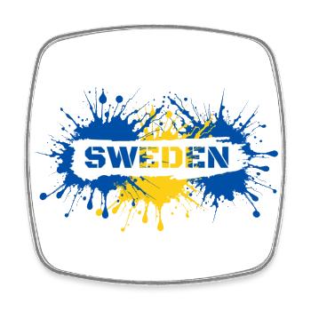Swedish in modern street-art style - Sweden - Square fridge magnet - white - Front