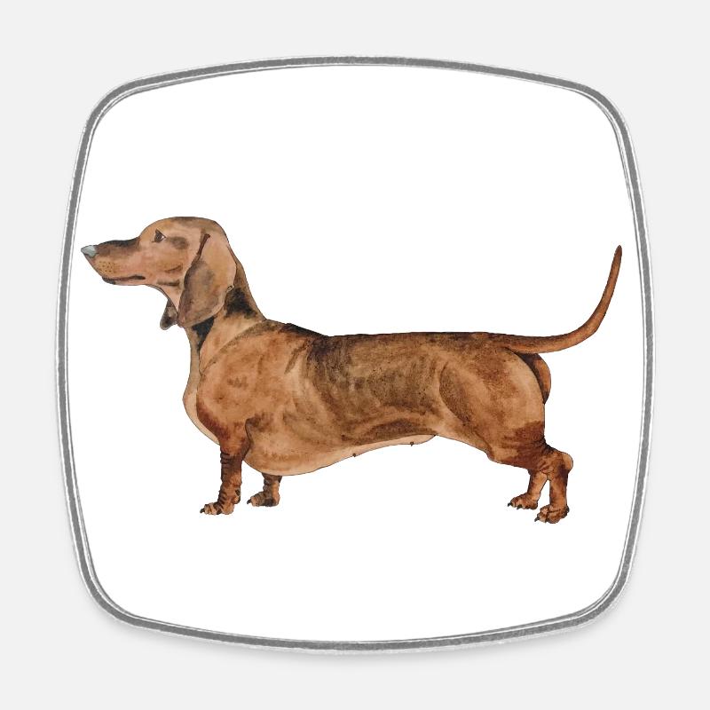 Dachshund Shorthair Dachshund Dachshund - Square fridge magnet - white