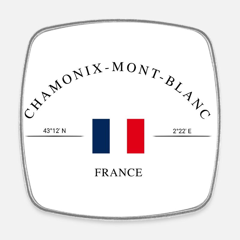Chamonix-Mont-Blanc – Holiday Souvenir & Gift - Square fridge magnet - white