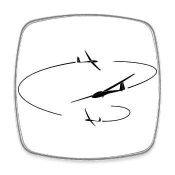 Glider Gliding Gliding Gliding Glider - Square fridge magnet - white - Front