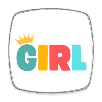 Girl! Customizable - Square fridge magnet - white - Front