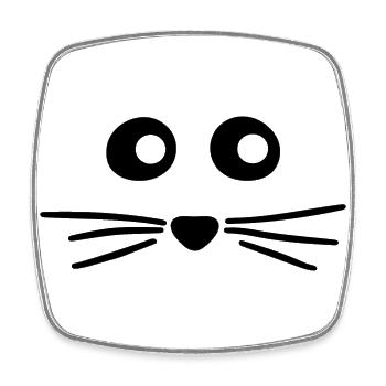 Maus Niedlicher Mäuse Blick - Viereckiger Kühlschrankmagnet - Weiß - Vorne
