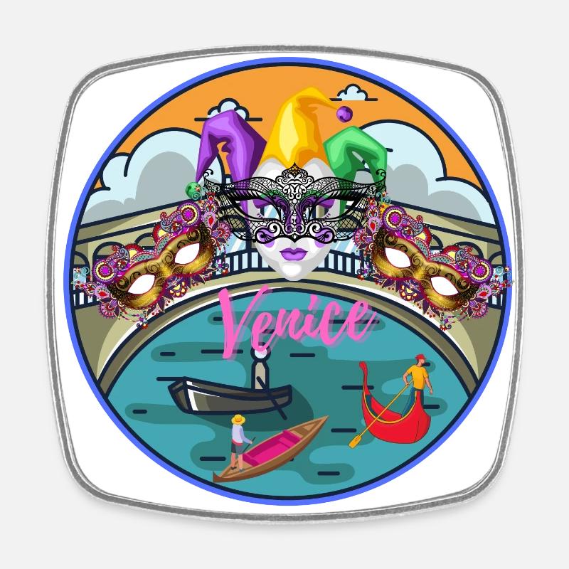 Venice, Italy - Square fridge magnet - white