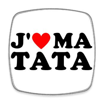 J' aime ma tata cadeau tante coeur rouge - Magnet carré - blanc - Devant