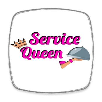 Damen Service Queen Kellner Bedienung Barkeeper - Viereckiger Kühlschrankmagnet - Weiß - Vorne