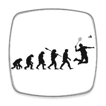 Evolution Badminton Geschenk für Badmintonspieler - Viereckiger Kühlschrankmagnet - Weiß - Vorne