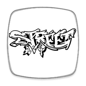 street art graffiti - Square fridge magnet - white - Front