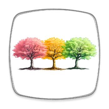 Arbres Forêt Fantastique Colorée - Magnet carré - blanc - Devant