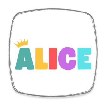 Alice! Personnalisable - Magnet carré - blanc - Devant