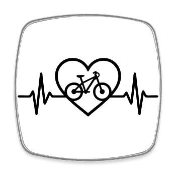 MTB Mountain Bike Heart - Square fridge magnet - white - Front