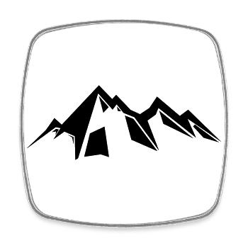Mountains Mountain Mountains Mountain 15 Drawing area 16 - Square fridge magnet - white - Front