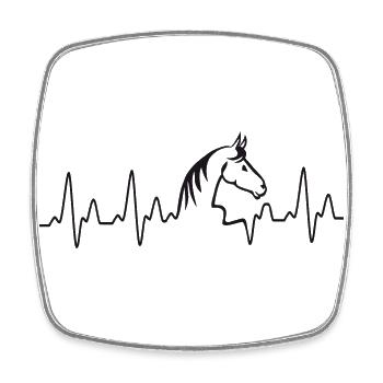 Heartbeat Motiv b - Viereckiger Kühlschrankmagnet - Weiß - Vorne