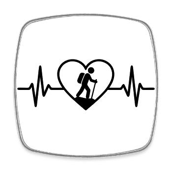 Hiking Nature Outdoor Heart - Square fridge magnet - white - Front