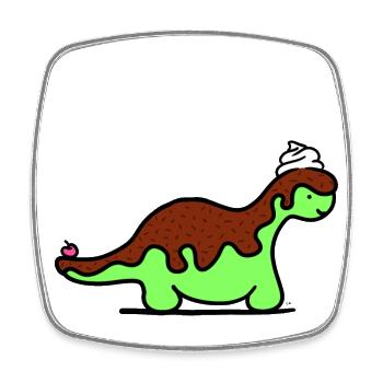 Dino - Square fridge magnet - white - Front