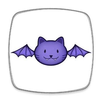 Bat cat - Square fridge magnet - white - Front