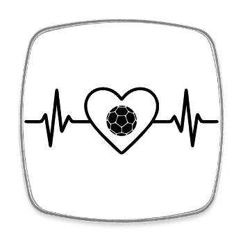 Coeur de handball avec ballon - Magnet carré - blanc - Devant