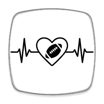 Rugby Heart for the game - Square fridge magnet - white - Front