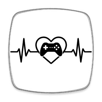 Gamer Controller Heart Gaming - Square fridge magnet - white - Front