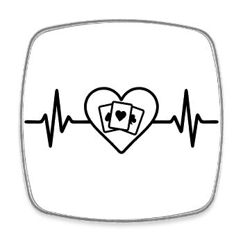 Heart Playing Cards Card Game - Square fridge magnet - white - Front
