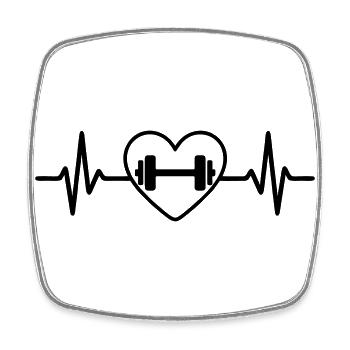 Strength Training Heart of Muscles - Square fridge magnet - white - Front