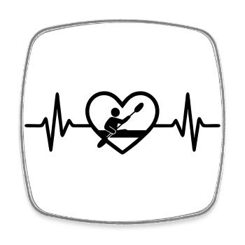 Kayak Sports Kayaker Heart - Square fridge magnet - white - Front