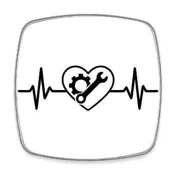 Mechanic Screw Wrench Heart Occupation - Square fridge magnet - white - Front