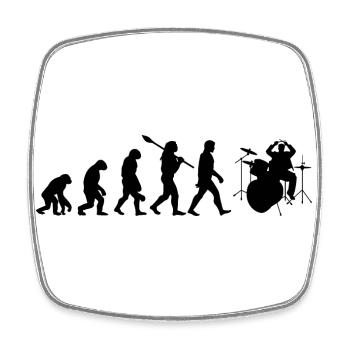 Drum evolution - Square fridge magnet - white - Front
