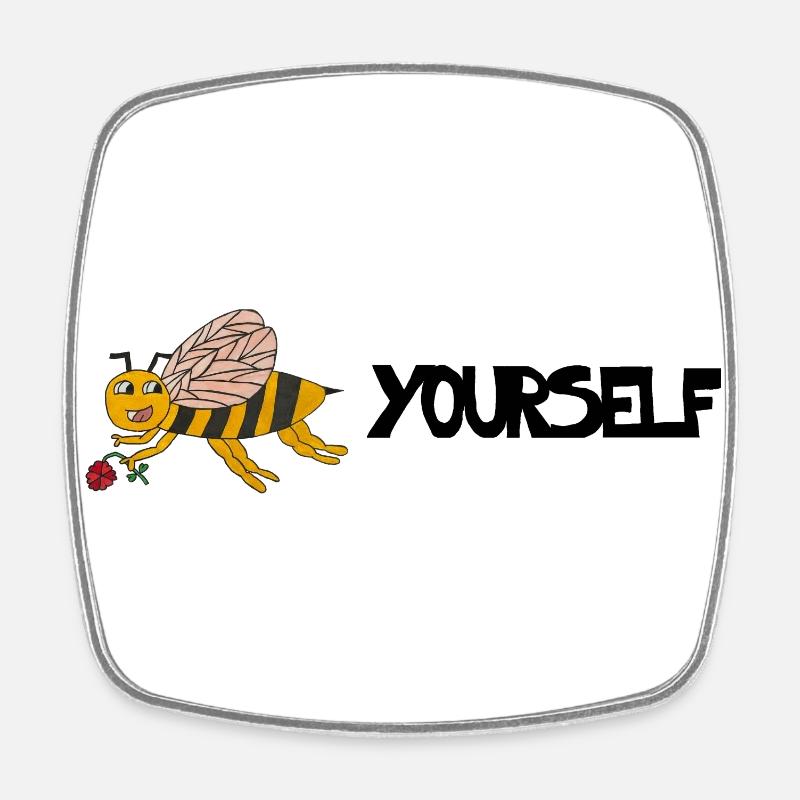 BeeYourself - Viereckiger Kühlschrankmagnet - Weiß