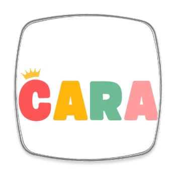 Cara! Personnalisable - Magnet carré - blanc - Devant