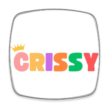 Crissy! Customizable - Square fridge magnet - white - Front