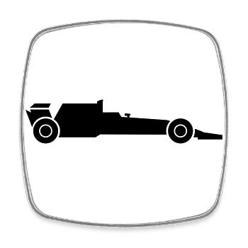 Race car racing car - Square fridge magnet - white - Front